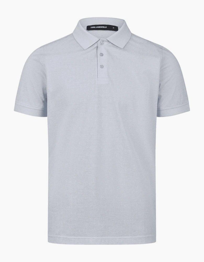 Cotton Monogram Logo Sky Blue Polo Shirt