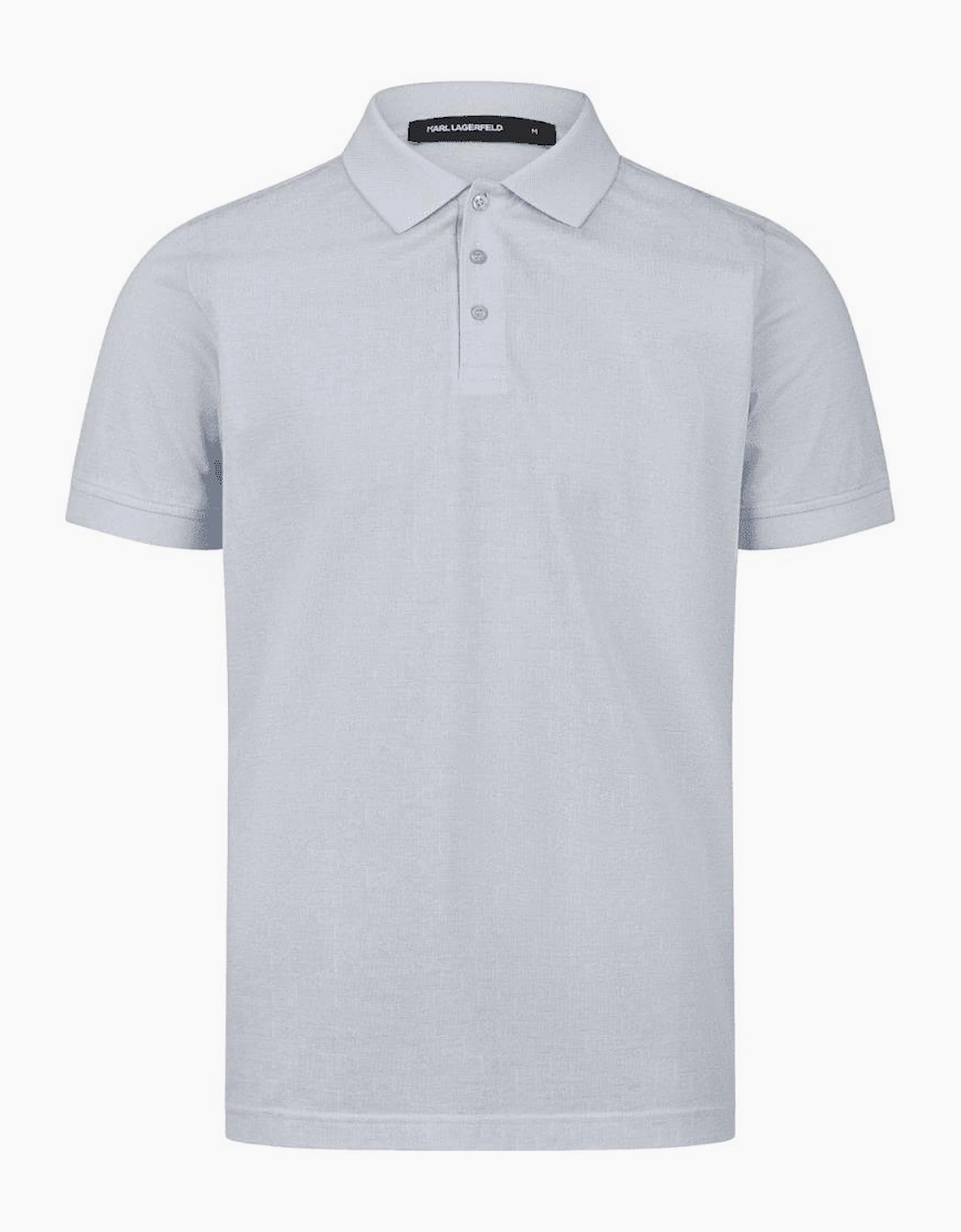 Cotton Monogram Logo Sky Blue Polo Shirt