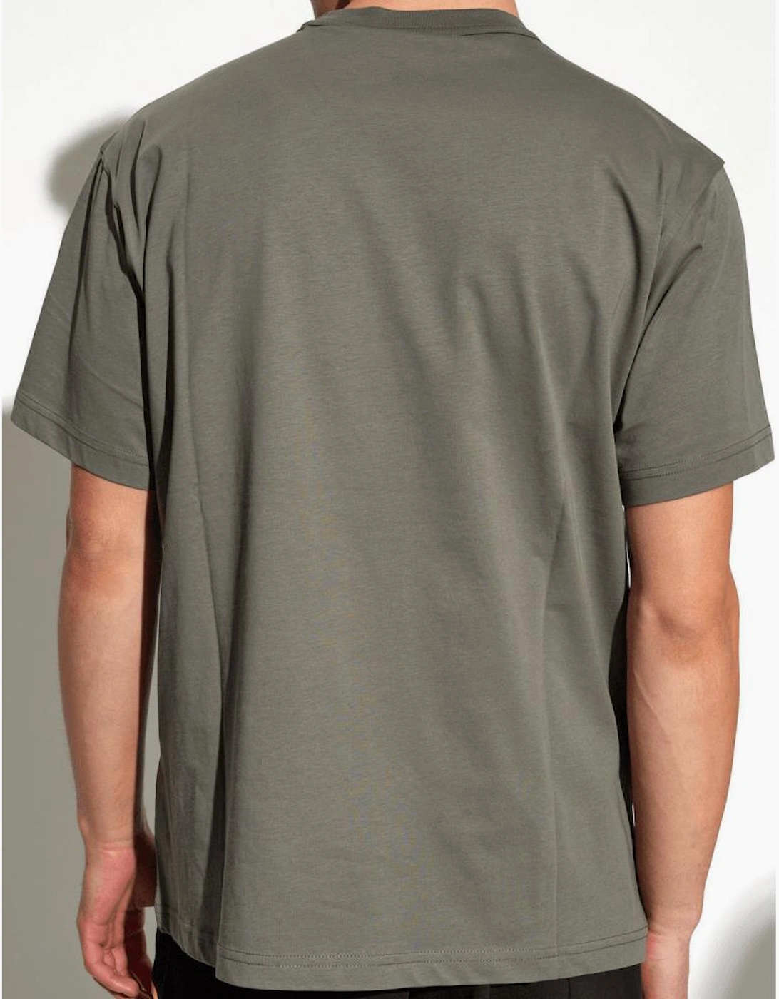 Cotton Mirrored Logo Khaki/Gold T-Shirt