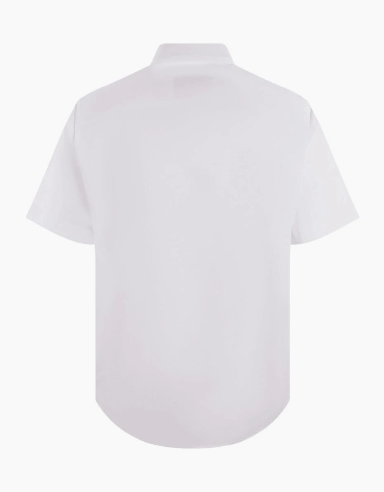 Printed Logo White Short Sleeve Shirt