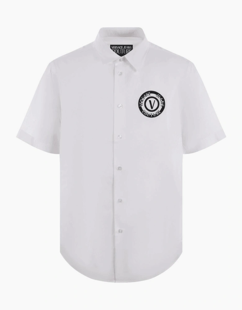 Printed Logo White Short Sleeve Shirt