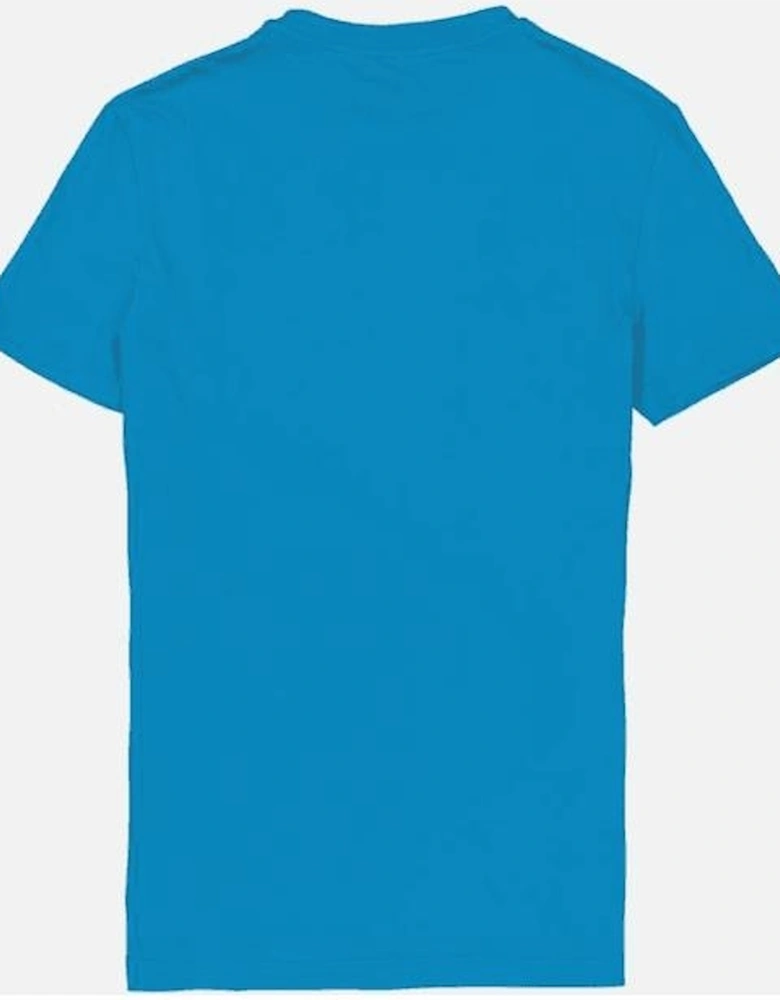Cotton Print Logo Blue T-Shirt