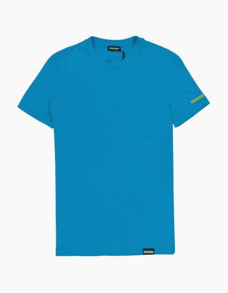 Cotton Print Logo Blue T-Shirt