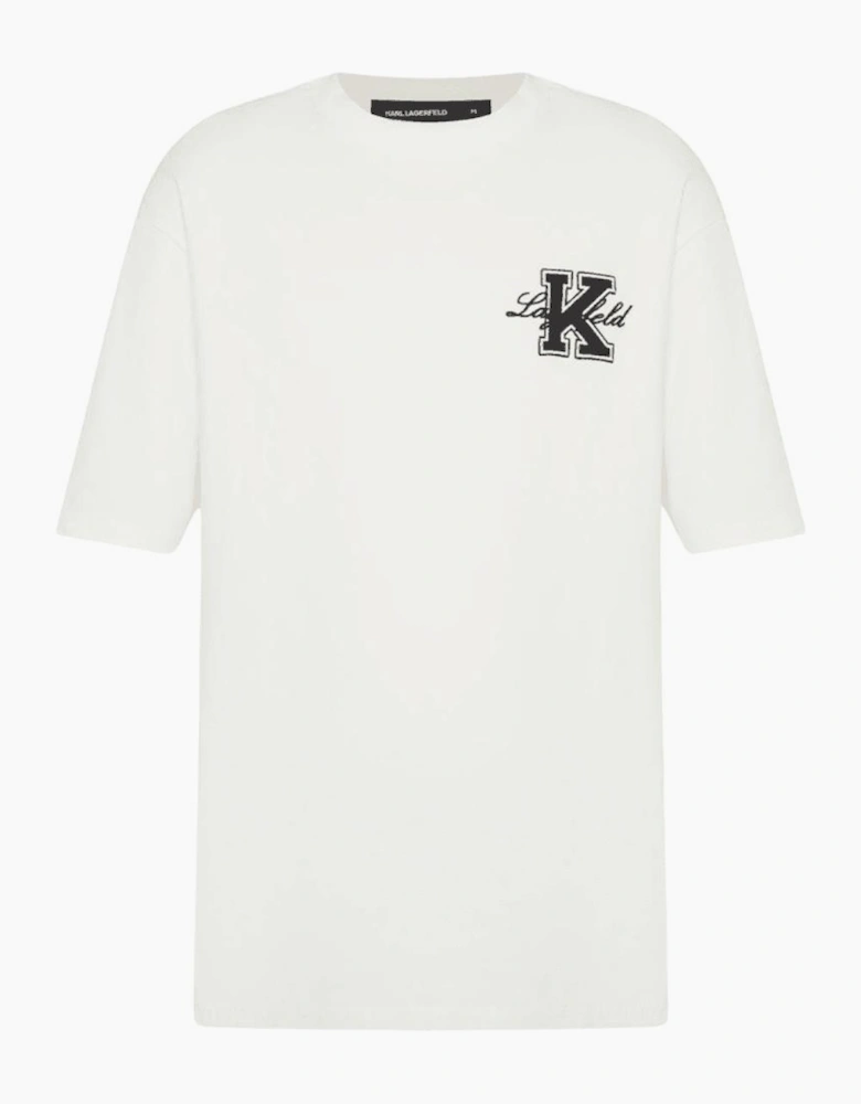 Signature Logo Loose Fit White T-Shirt