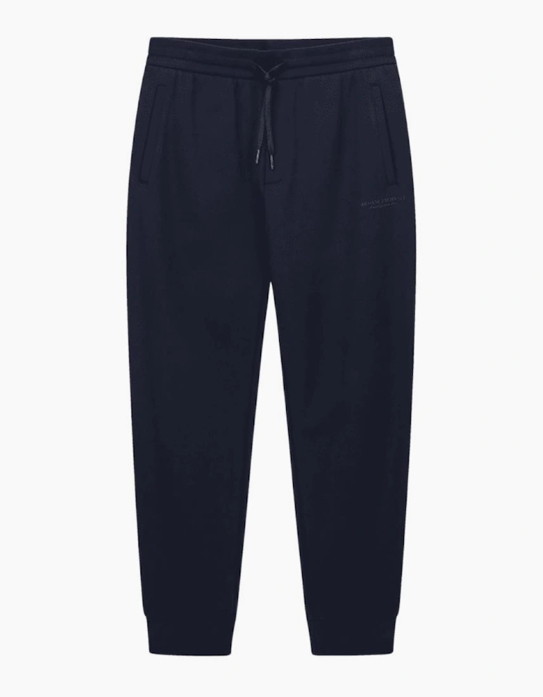 Cotton Tonal Logo Navy Zip Hooded Tracksuit