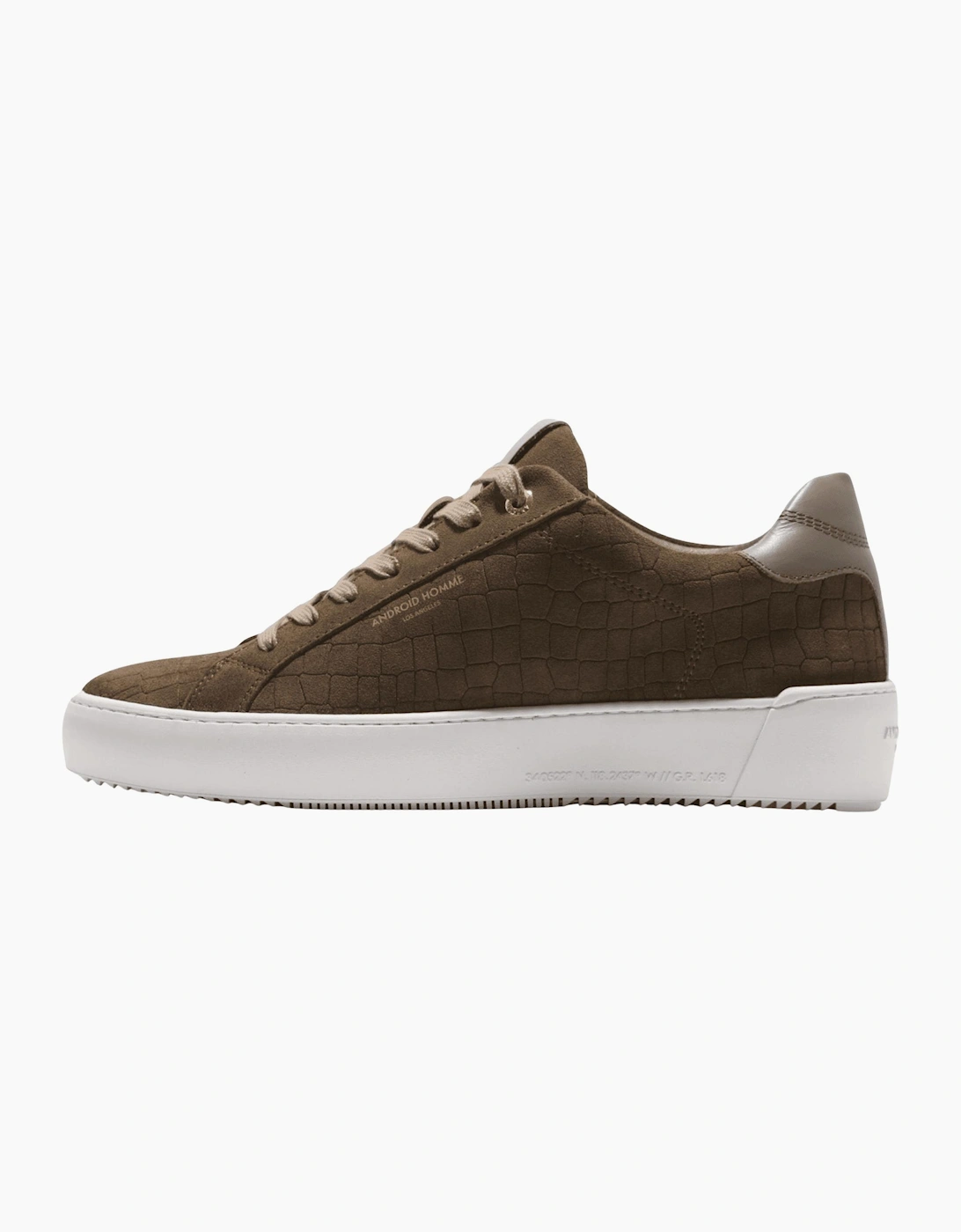 Zuma Caiman Croc Brown Suede Trainer
