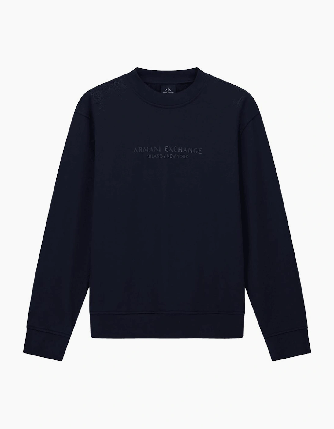 Rubberised Tonal Logo Navy Sweatshirt