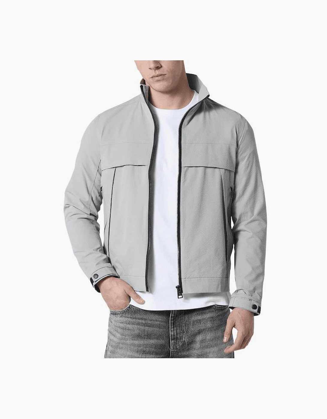 Brun Seersucker Textured Cool Grey Jacket