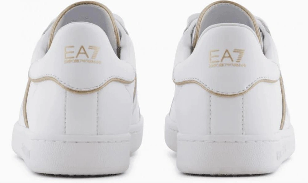 Lace Up White/Gold Leather Trainer