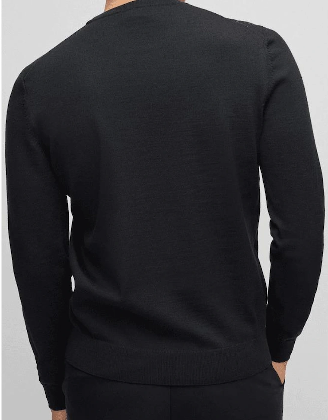 Botto Embroidered Logo Crew Neck Black Knitted Jumper