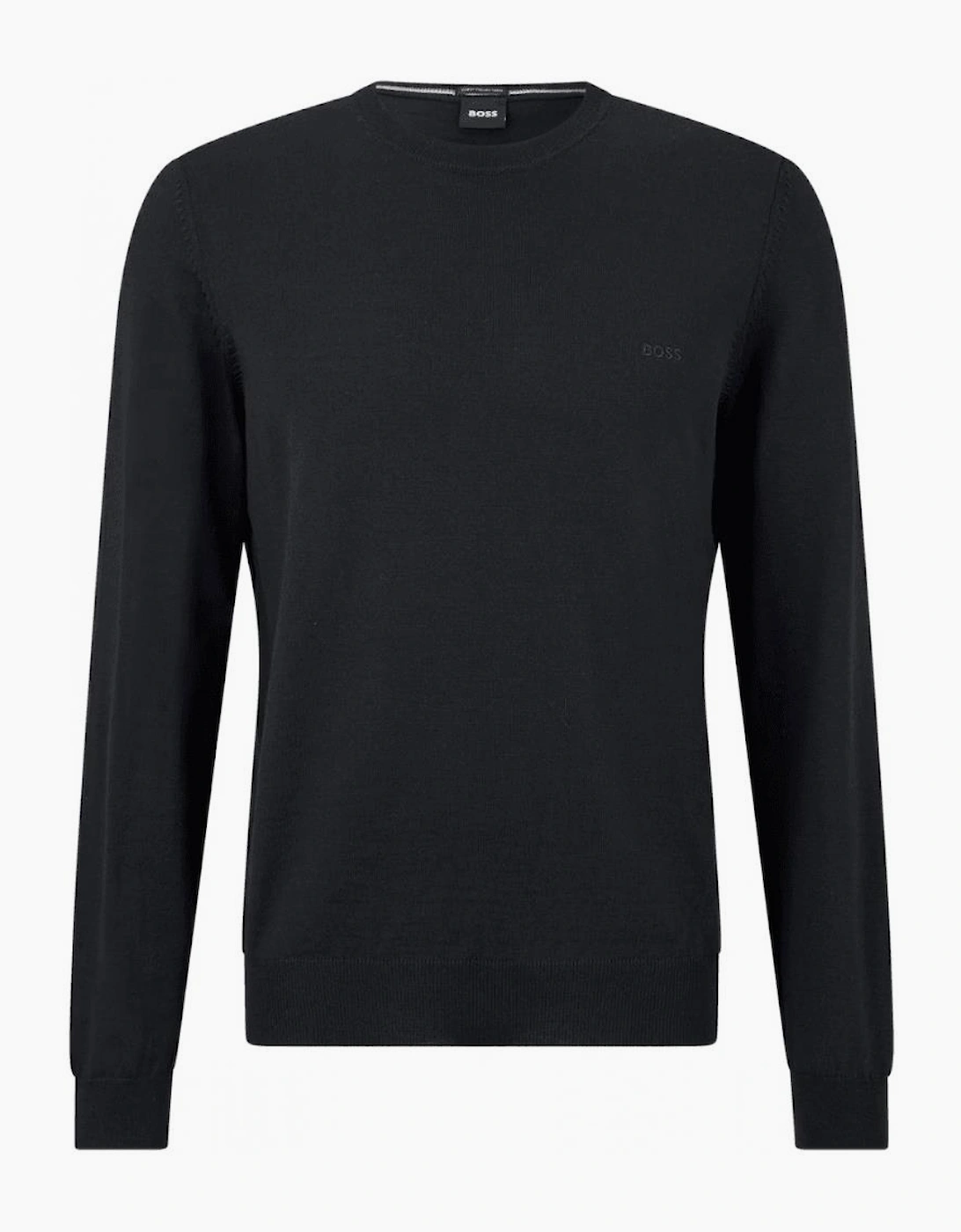 Botto Embroidered Logo Crew Neck Black Knitted Jumper