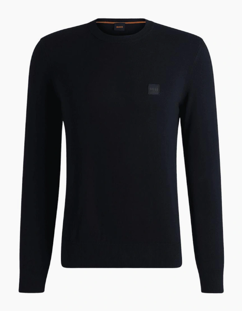 Kanovano Cashmere-Cotton Crew Neck Navy Jumper