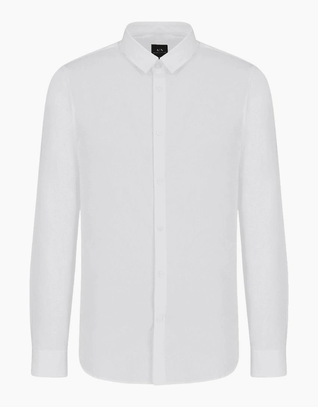 Embroidered Logo Button Up White Shirt