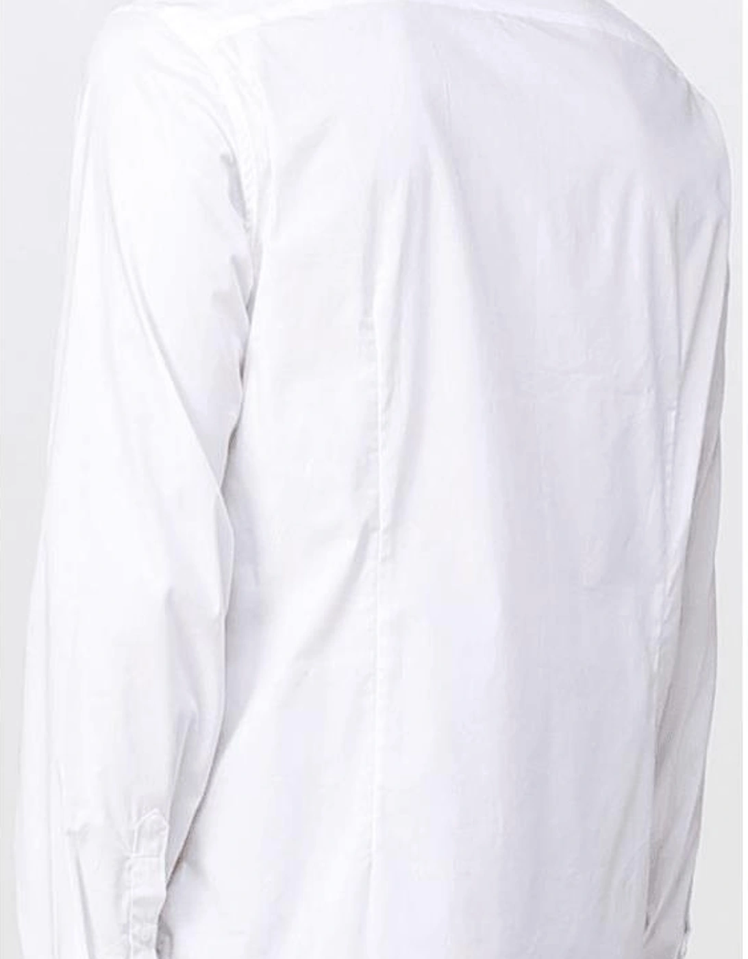 Embroidered Logo Button Up White Shirt