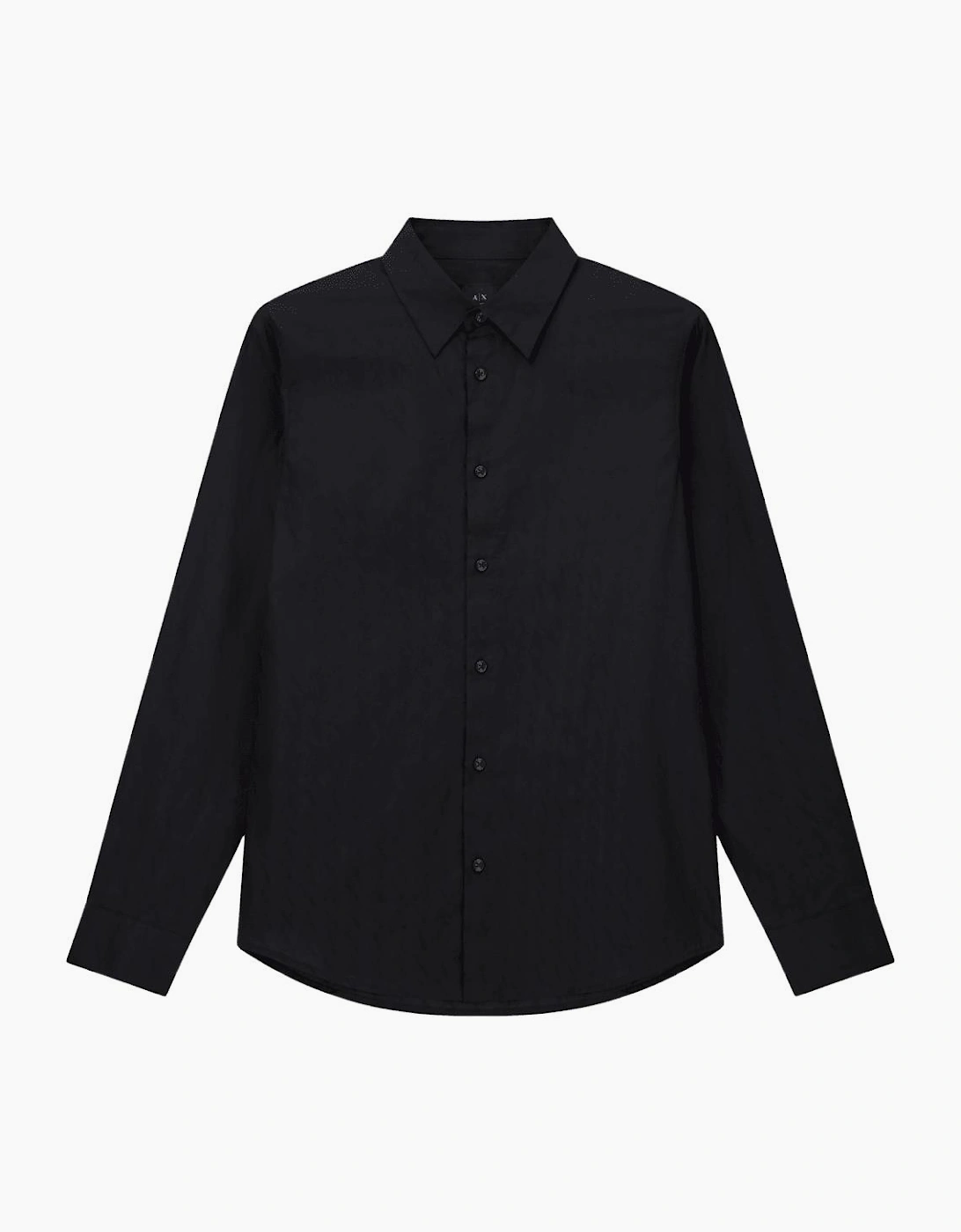 Jacquard Monogram Logo Black Shirt