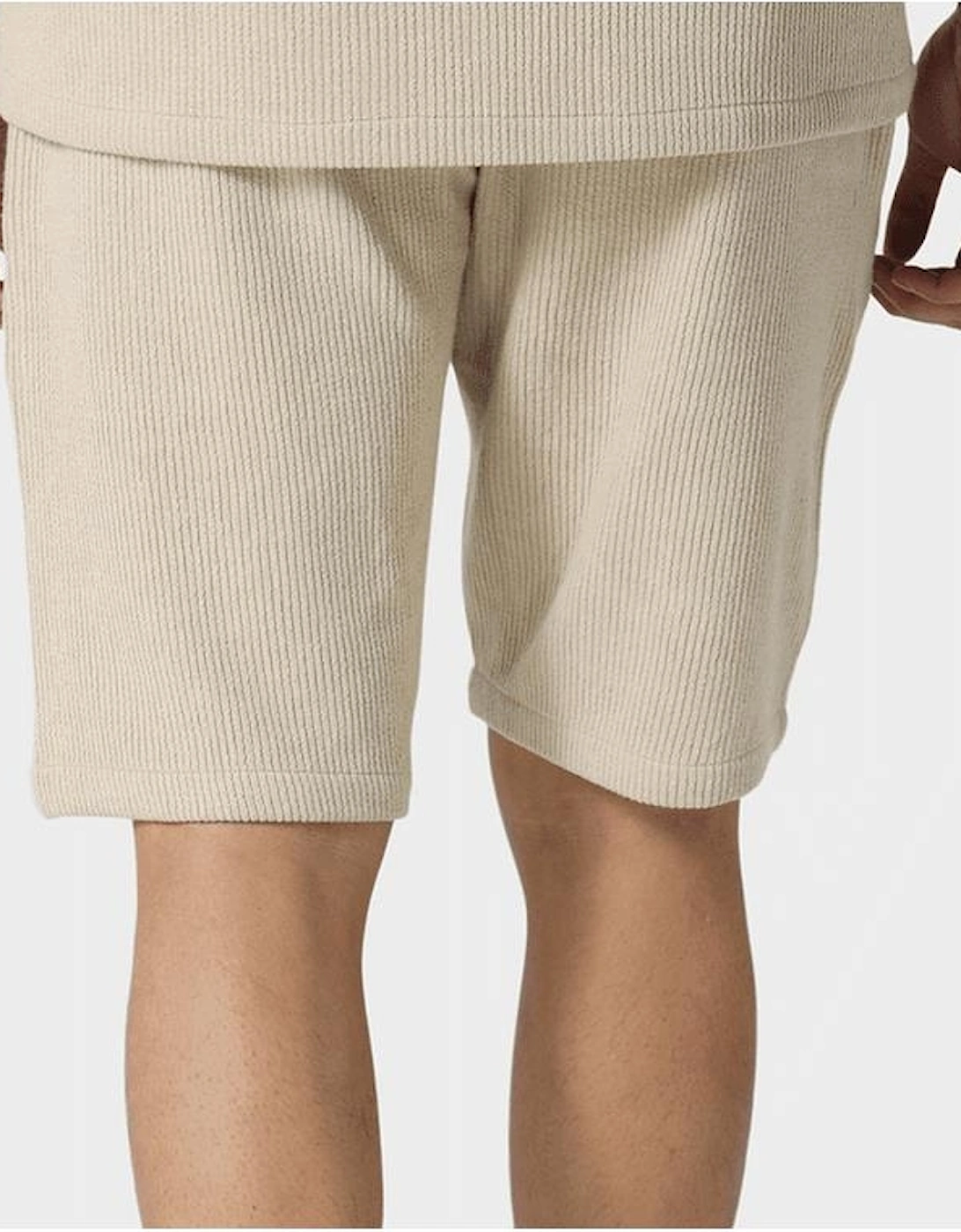 Ako Moko Ribbed Textured Beige Shirt Set