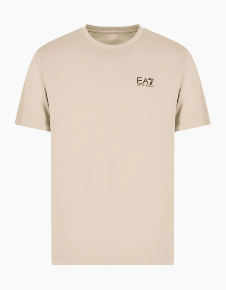 Cotton Basic Logo Beige T-Shirt
