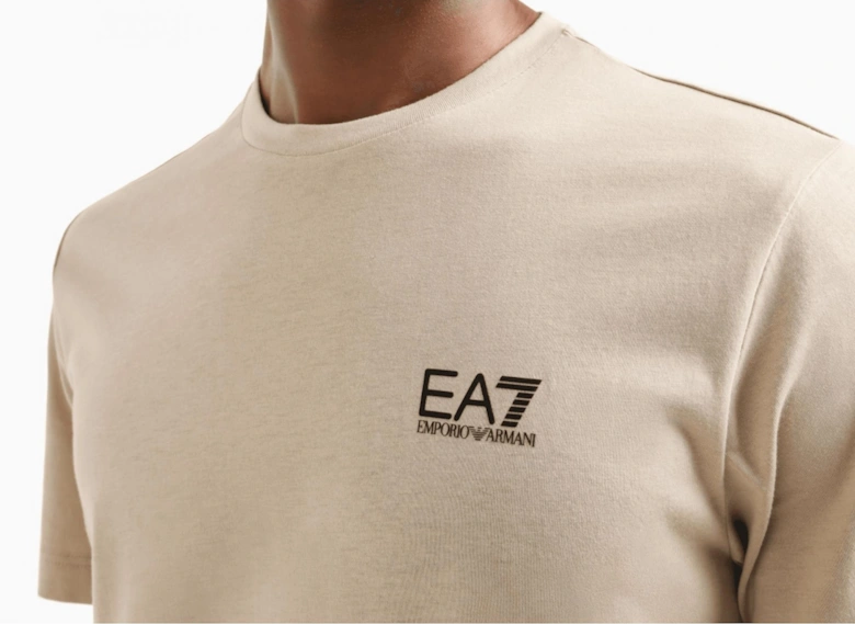 Cotton Basic Logo Beige T-Shirt