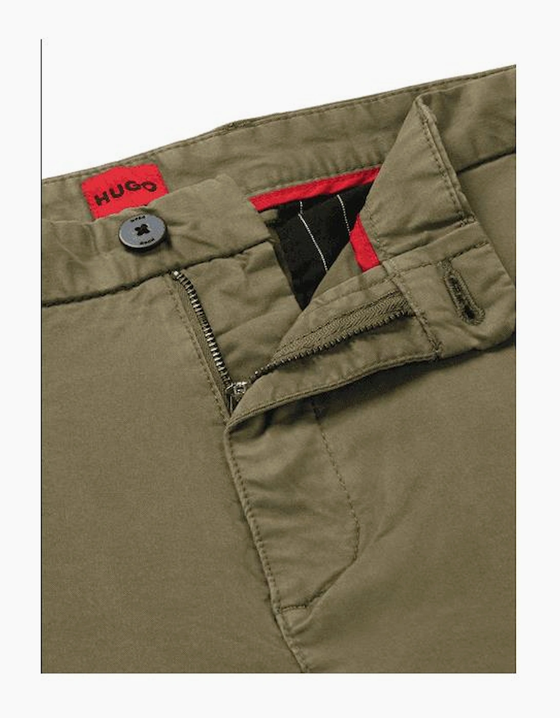 HUGO Embroidered Logo Khaki Chino Pants