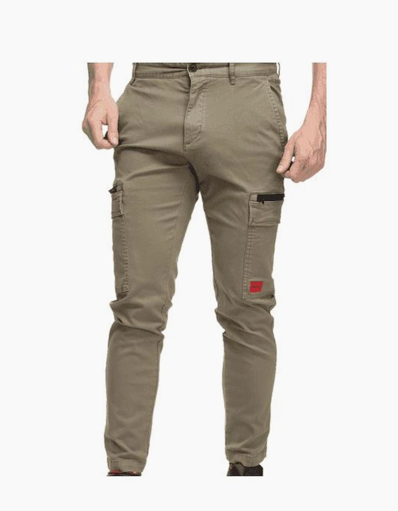 Glian231D Zip Pocket Khaki Cargo Pants