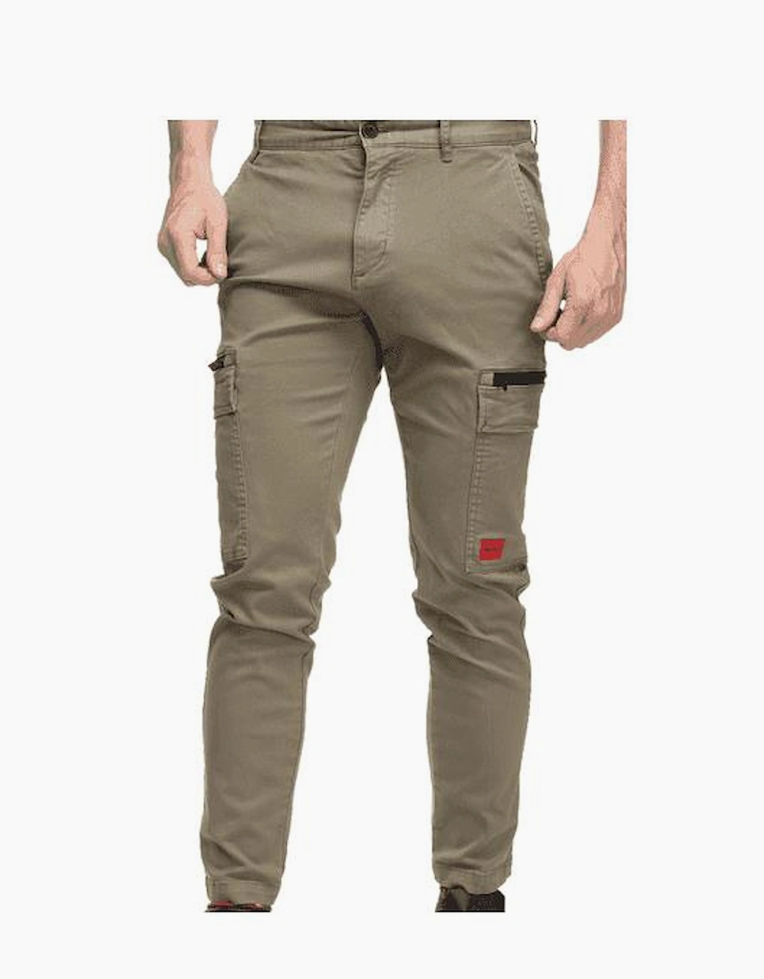 Glian231D Zip Pocket Khaki Cargo Pants