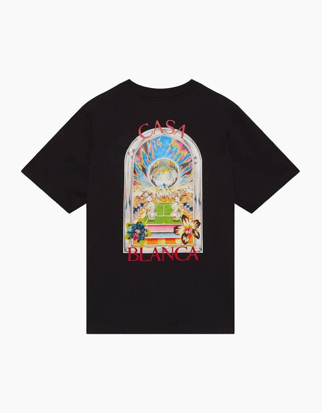 Tennis Landscape Regular Fit Black T-Shirt
