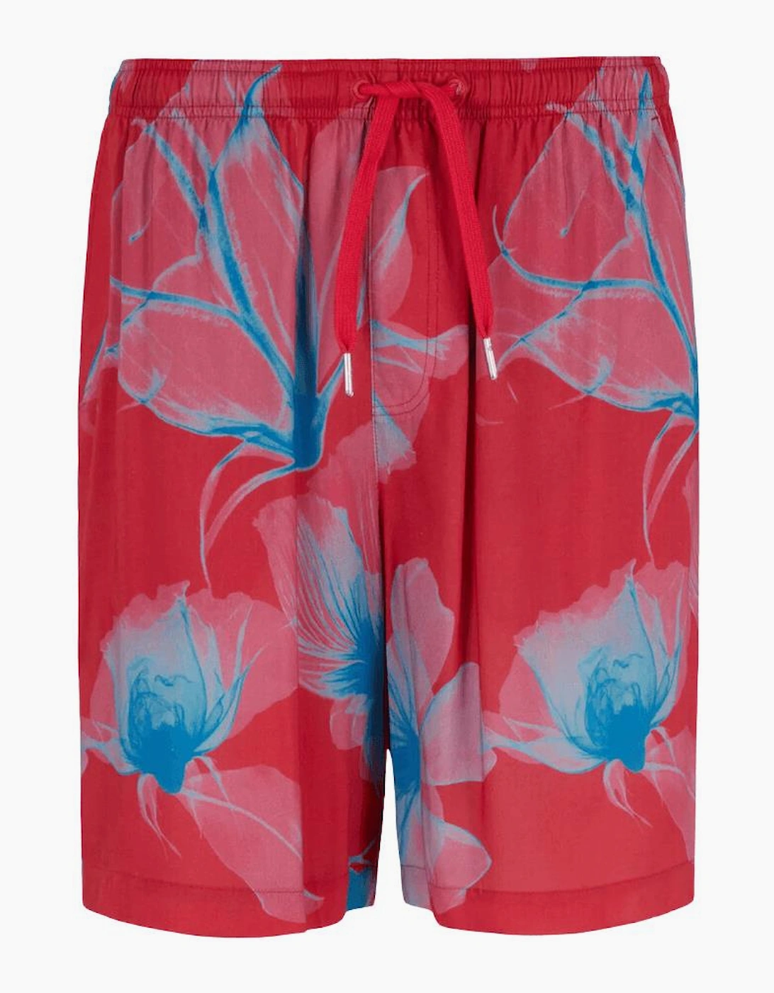 Floral Design Red Shorts