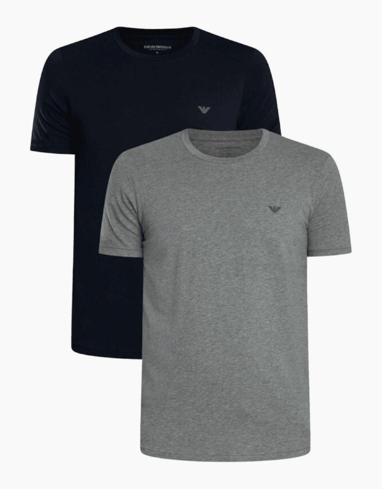 Cotton 2-Pack Round Neck Eagle Logo Navy/Grey T-Shirt