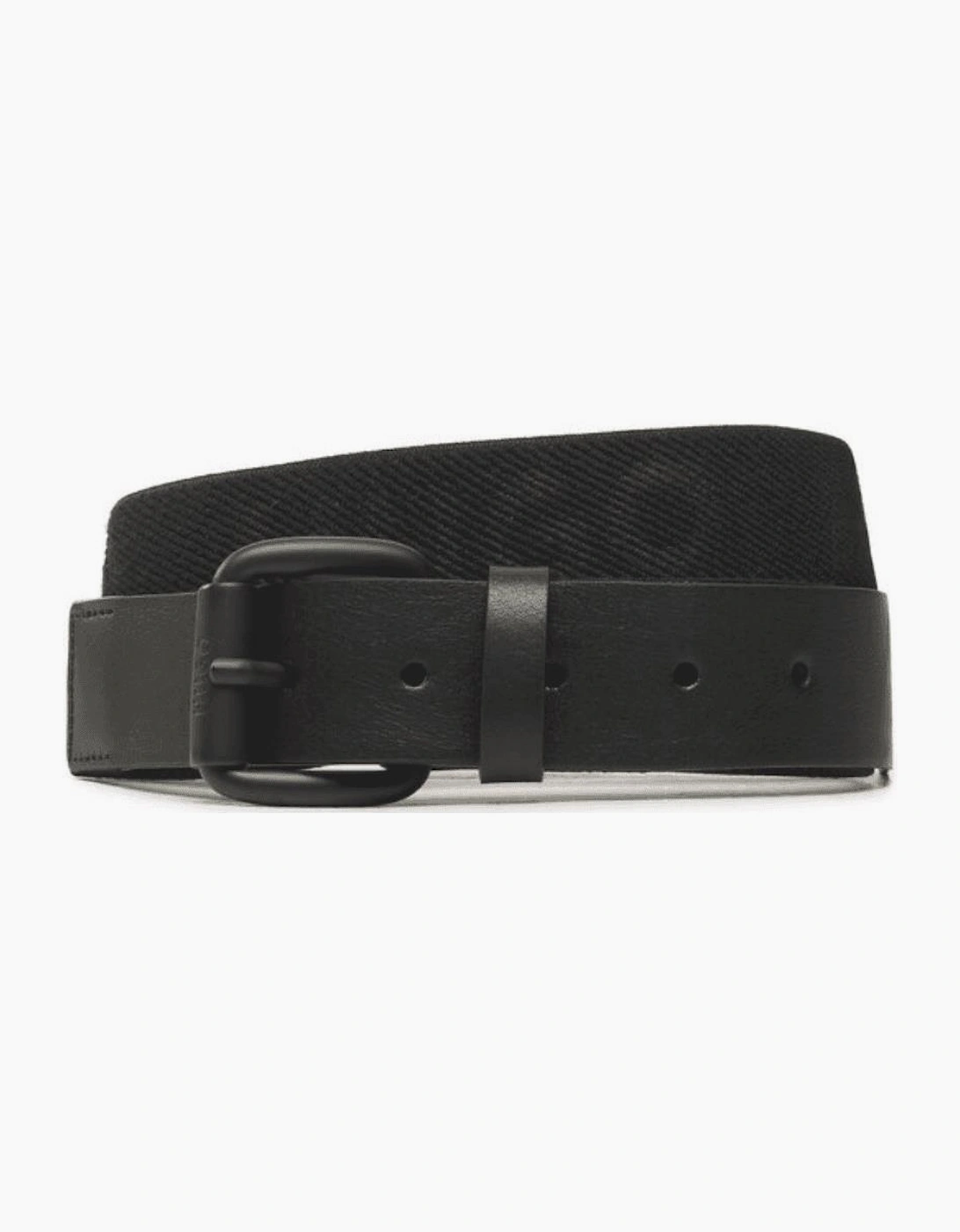 Logo Print Woven Black Belt