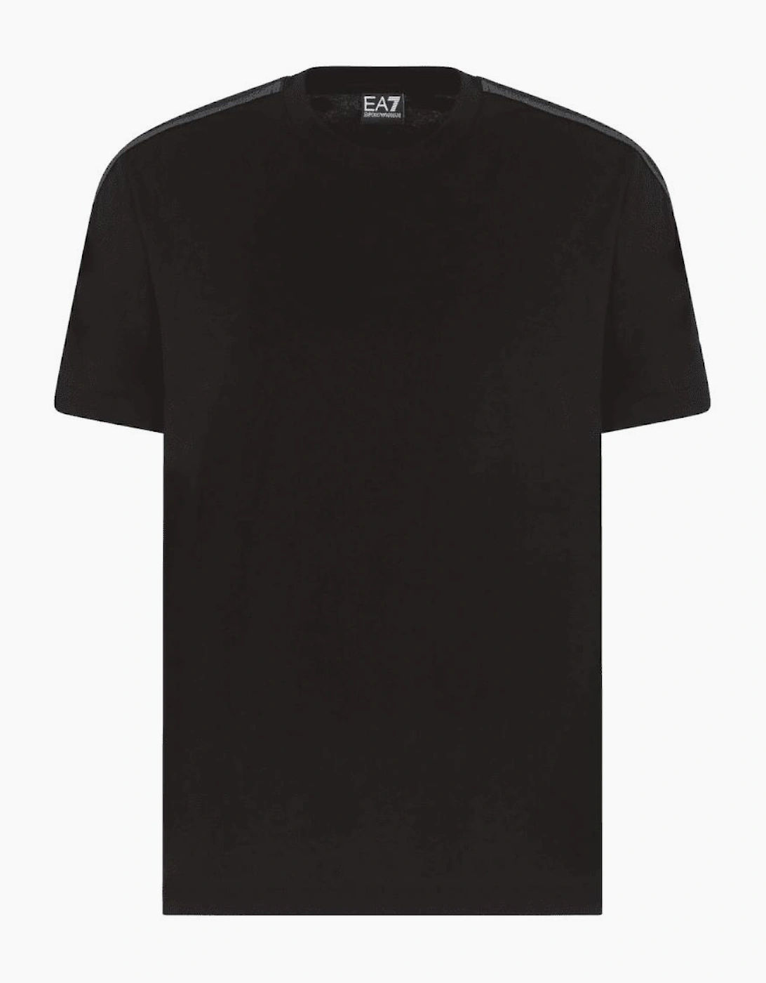Taped Shoulder Logo Black T-Shirt