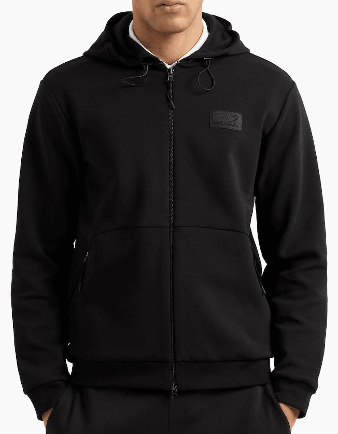 Lux Cotton Zip Up Hooded Black Tracksuit