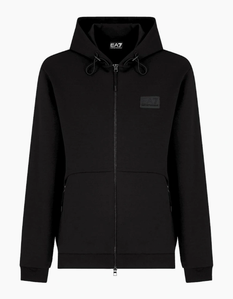 Lux Cotton Zip Up Hooded Black Tracksuit