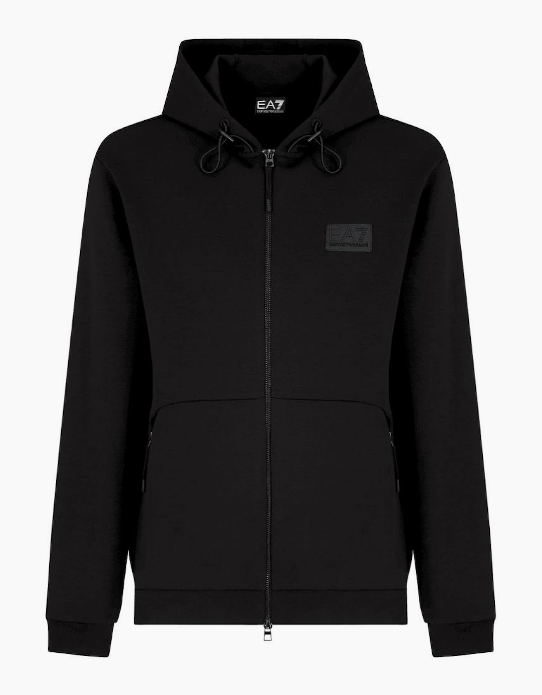 Lux Cotton Zip Up Hooded Black Tracksuit