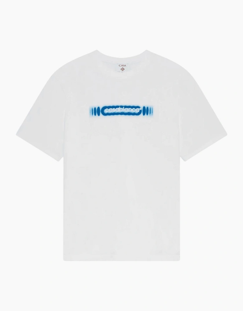 Radiating Logo Regular Fit White T-Shirt