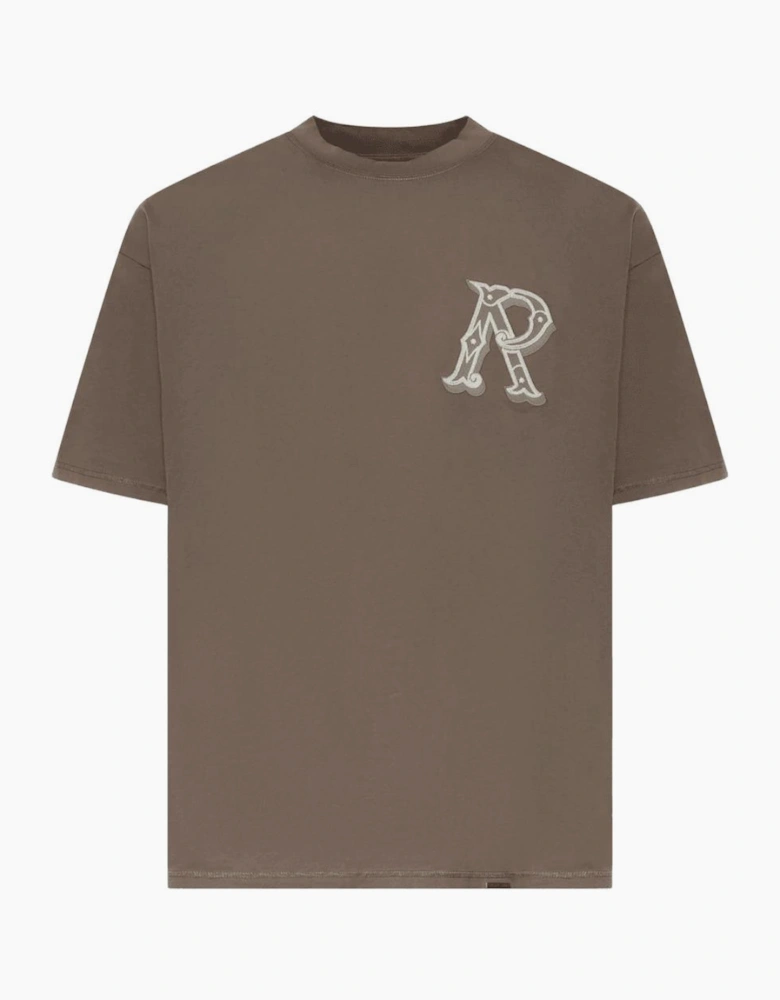 Western Initial Oversized Brown T-Shirt