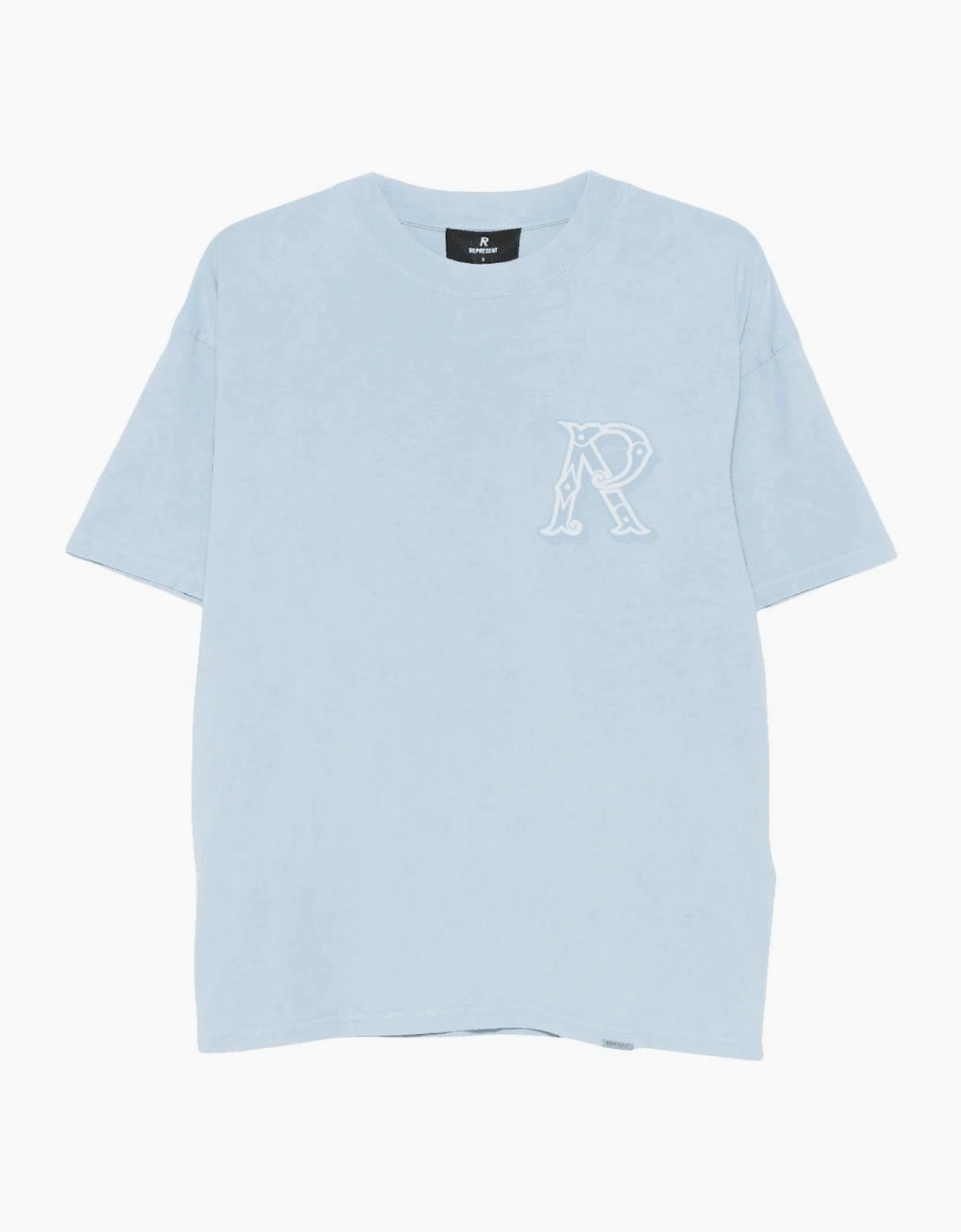 Western Initial Oversized Sky Blue T-Shirt