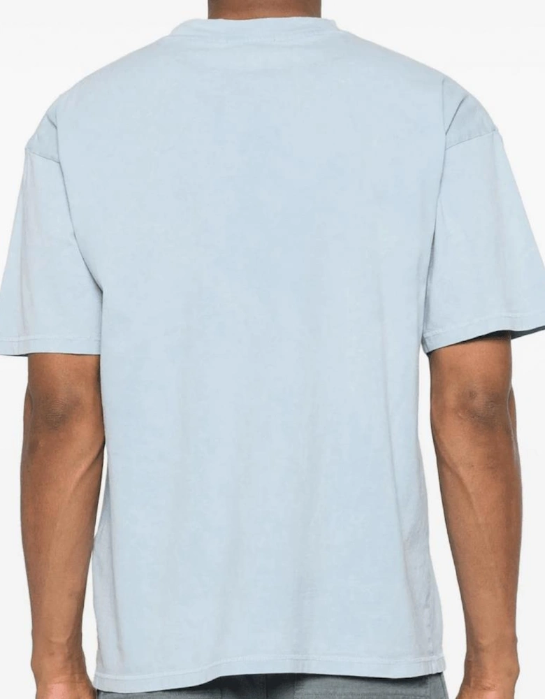 Western Initial Oversized Sky Blue T-Shirt