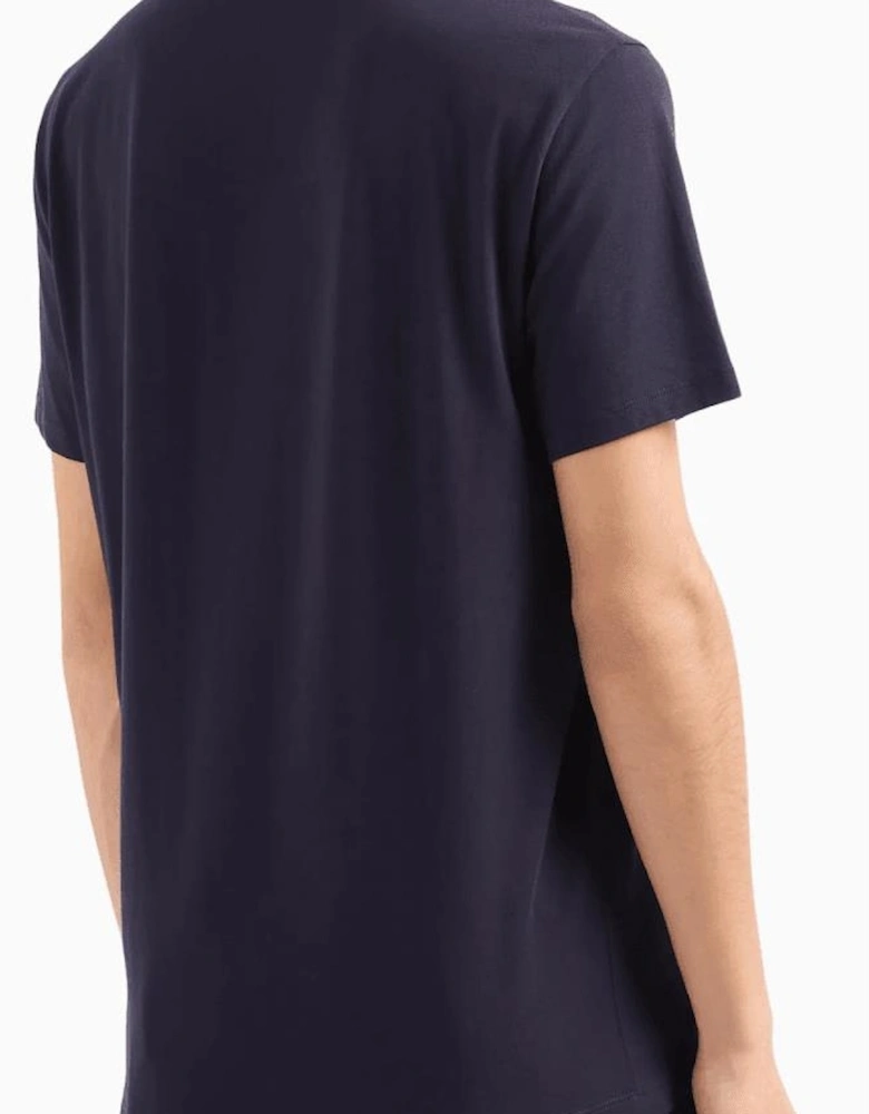 Cotton Printed Logo Navy T-Shirt