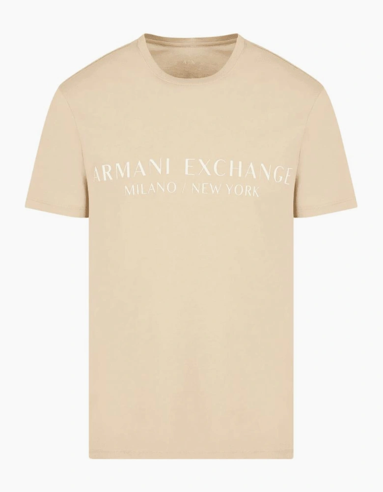 Cotton Milano/New York Logo Beige T-Shirt