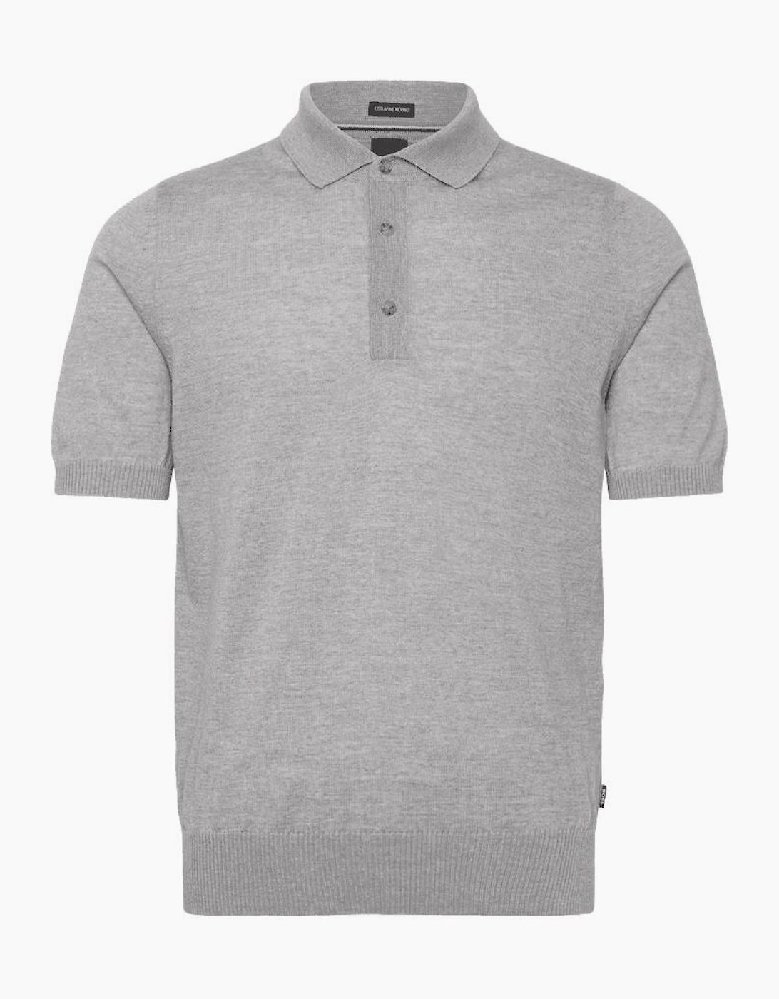 H-Nolano Fine Merino Knitted Grey Polo Shirt