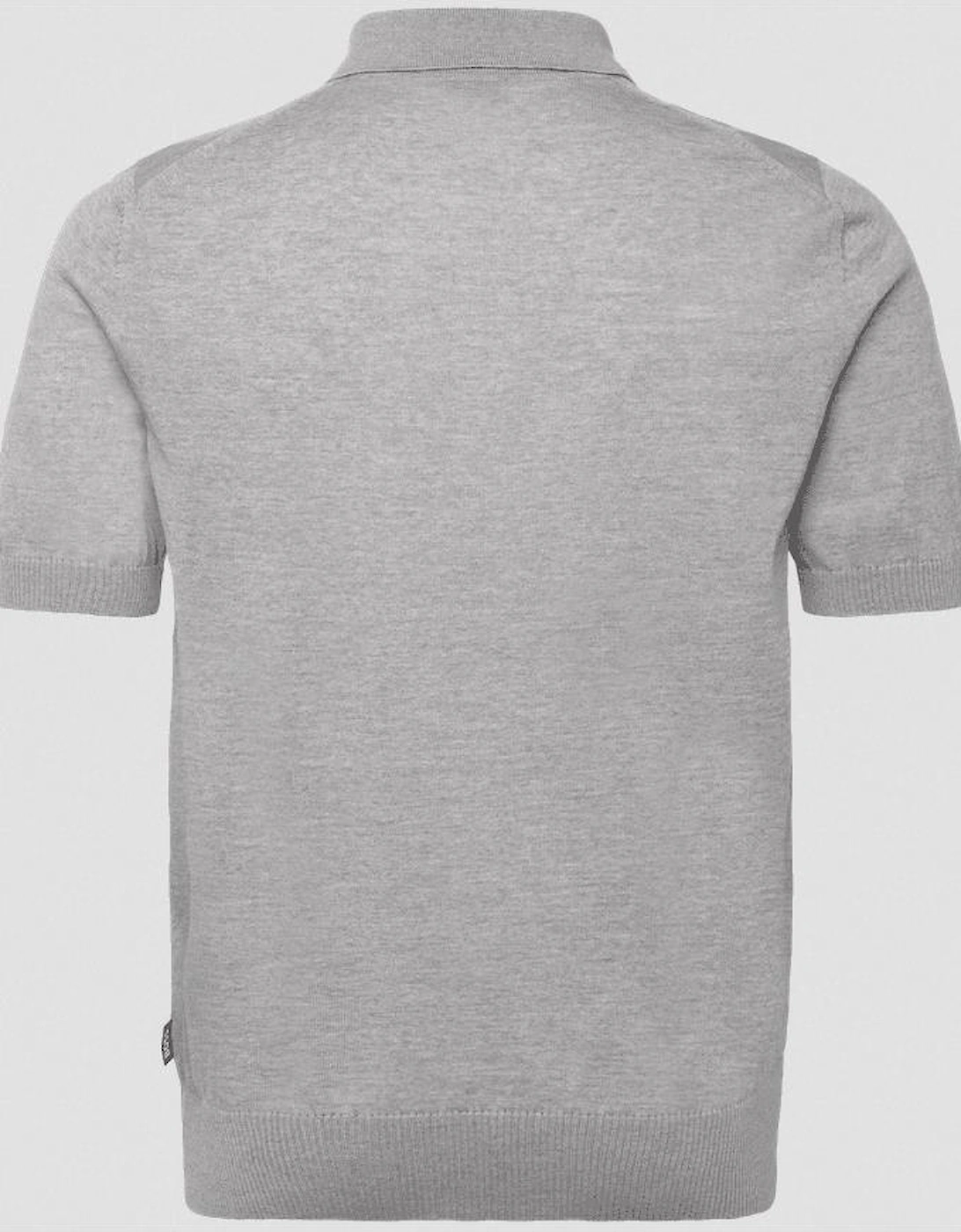 H-Nolano Fine Merino Knitted Grey Polo Shirt