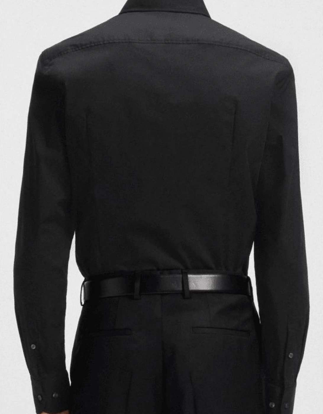 H-Hank Slim Fit Easy Iron Black Shirt