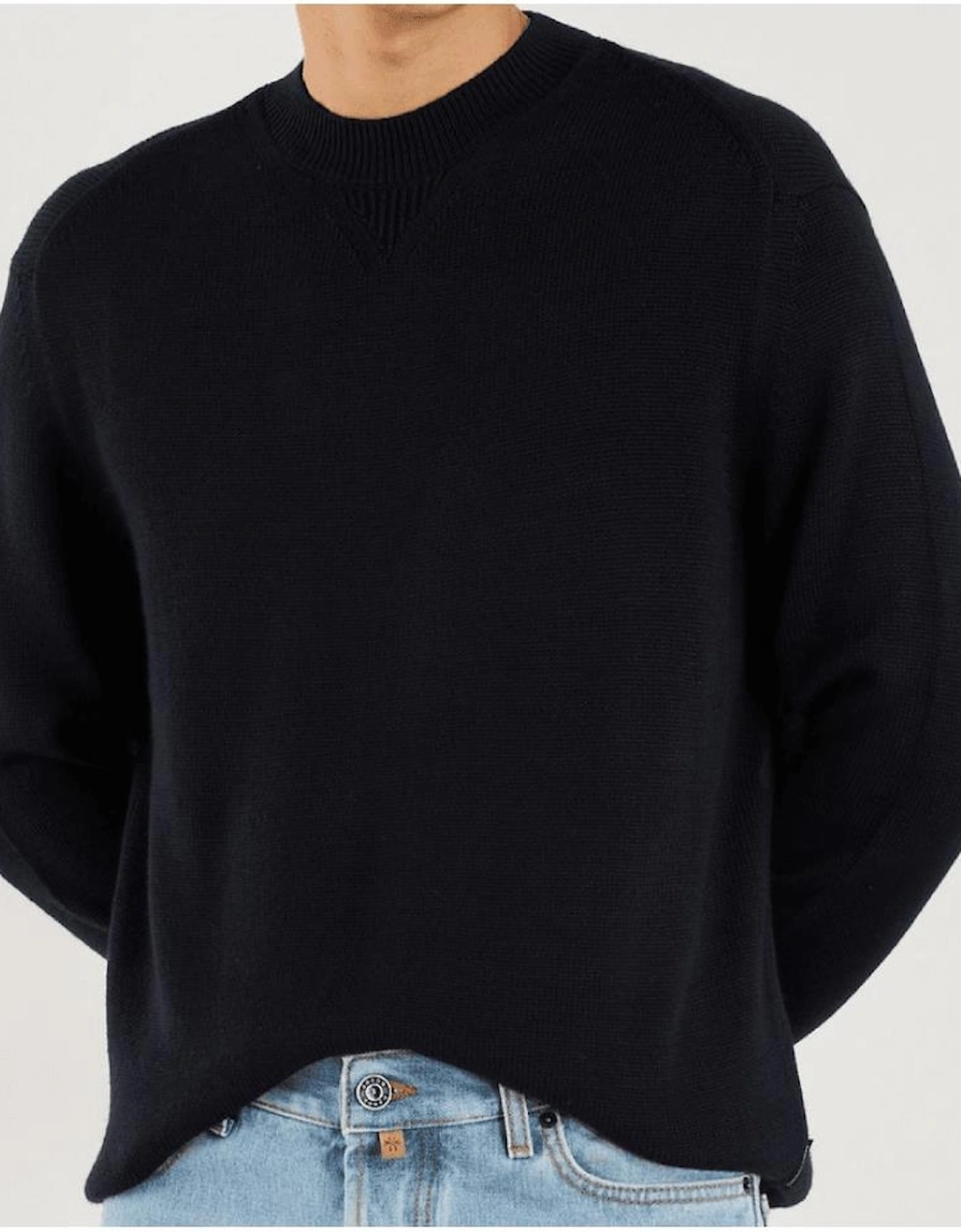 Ribbed Knit Navy Knitwear Jumper