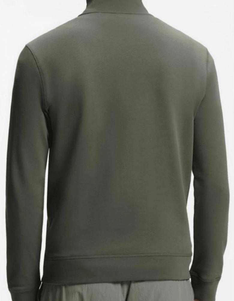 Zetrust Patch Logo Grey/Green Quarter Zip Sweatshirt