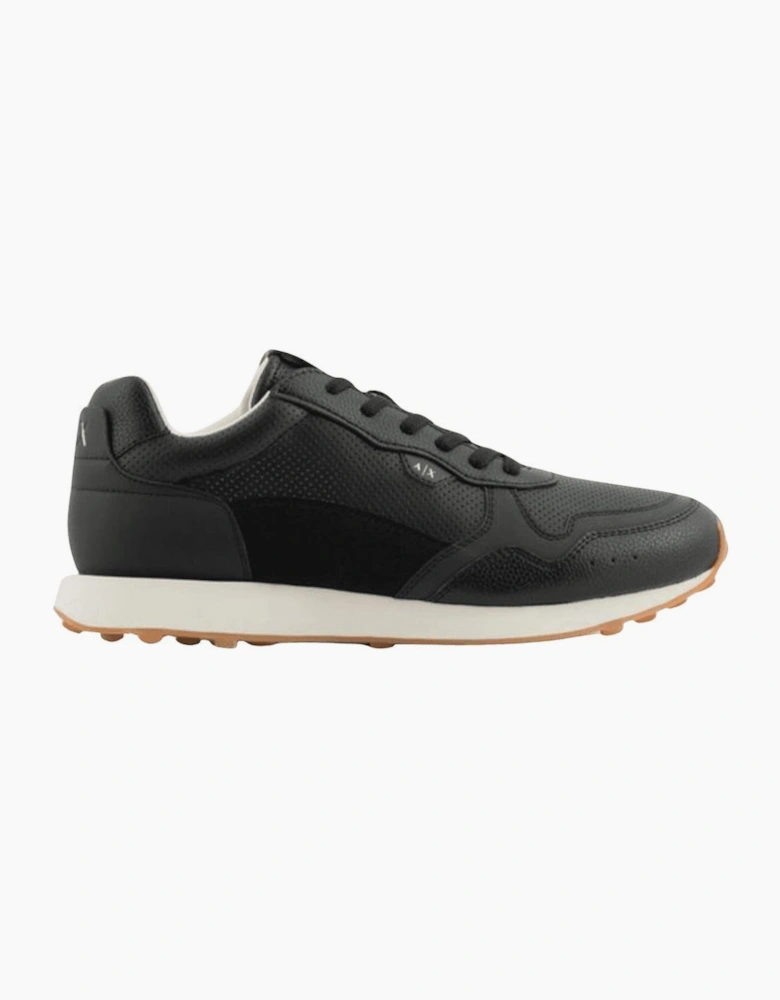 Perforated Leather Black Sneaker Trainer
