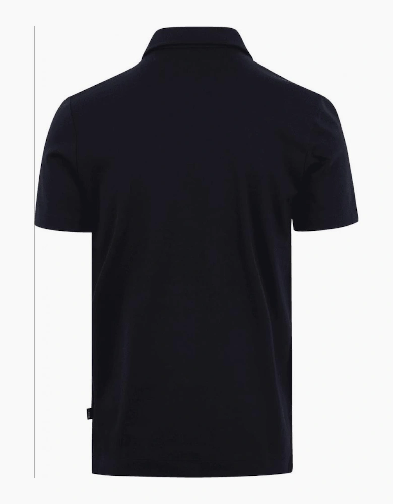 Palosh Cotton Rubberised Logo Navy Polo Shirt