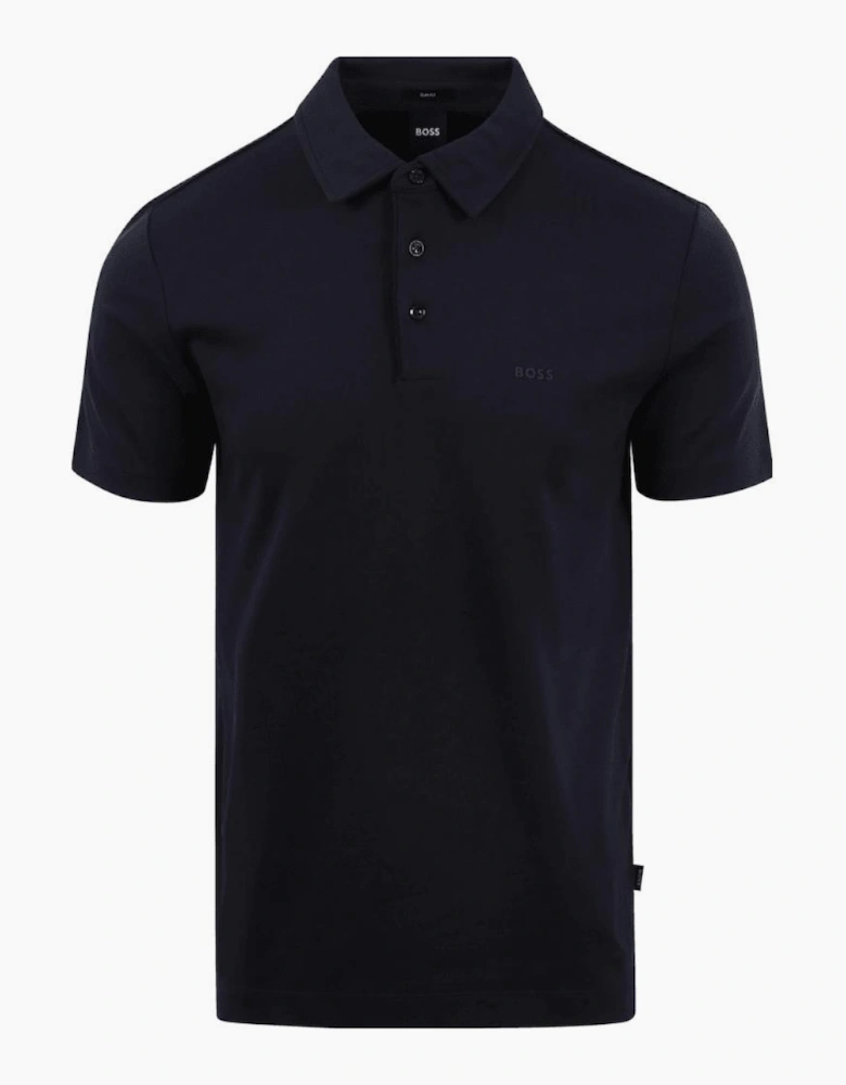 Palosh Cotton Rubberised Logo Navy Polo Shirt