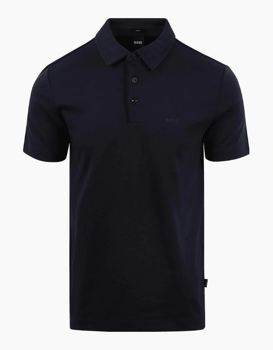 Palosh Cotton Rubberised Logo Navy Polo Shirt