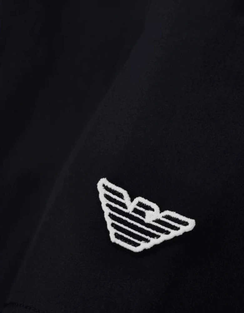 Nylon Embroidered Logo Black Swim Shorts