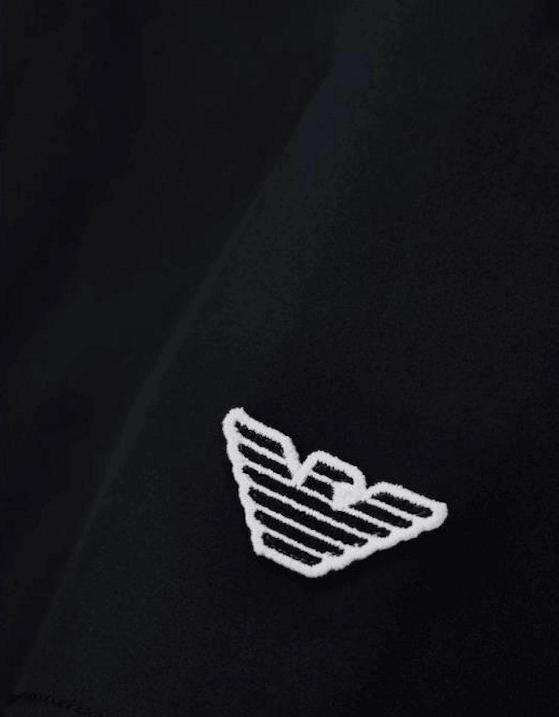 Nylon Embroidered Logo Black Swim Shorts